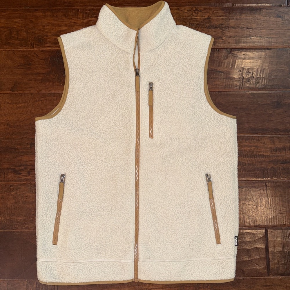 Eddie Bauer Mr Quest 300 Fleece Vest Pumice Size Medium Sherpa Fleece Lined